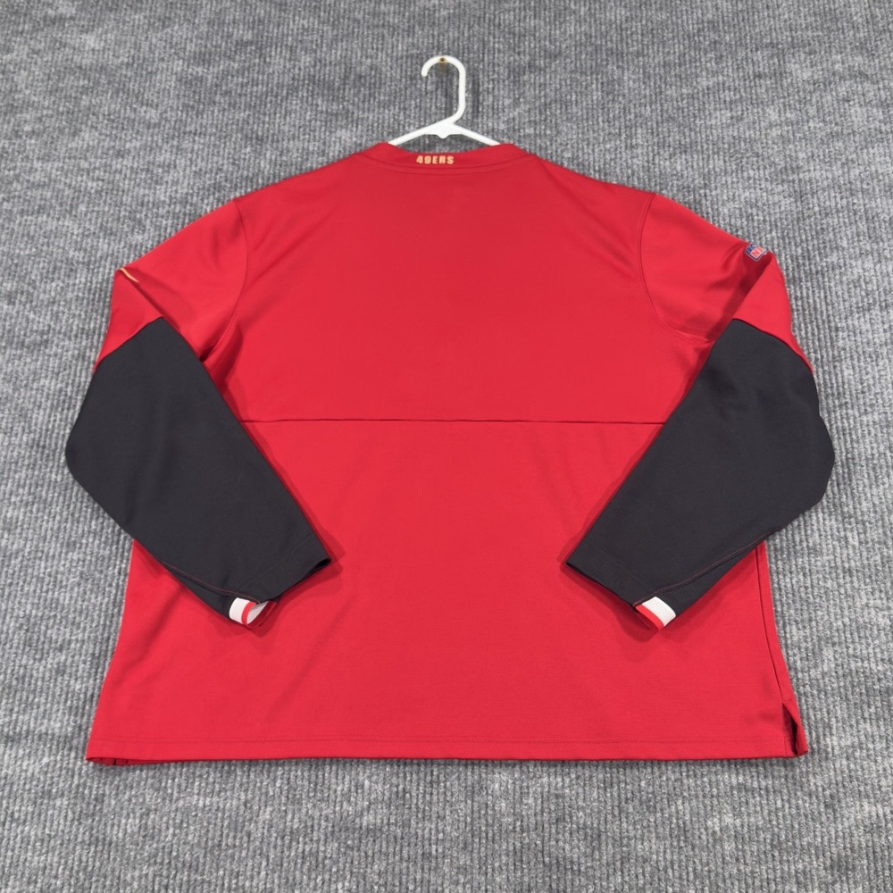 San Francisco 49ers On Field Nike Dri Fit Quarter Zip‎ Mens 2XL Red Pullover - Picture 9 of 16